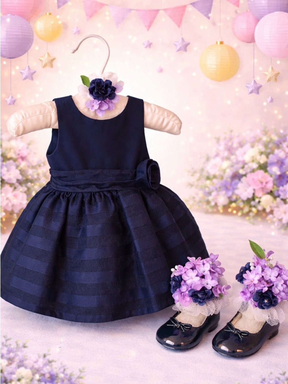 Striped Satin Princess Baby Shower-Birthday Centerpiece, Wearable Outfit